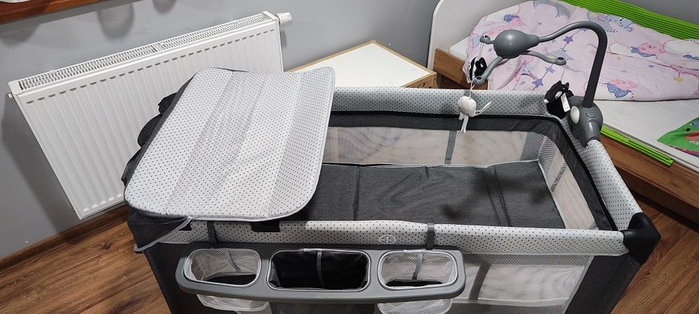 Kinderkraft, Joy , łóżeczko turystyczne z akcesoriami, Grey