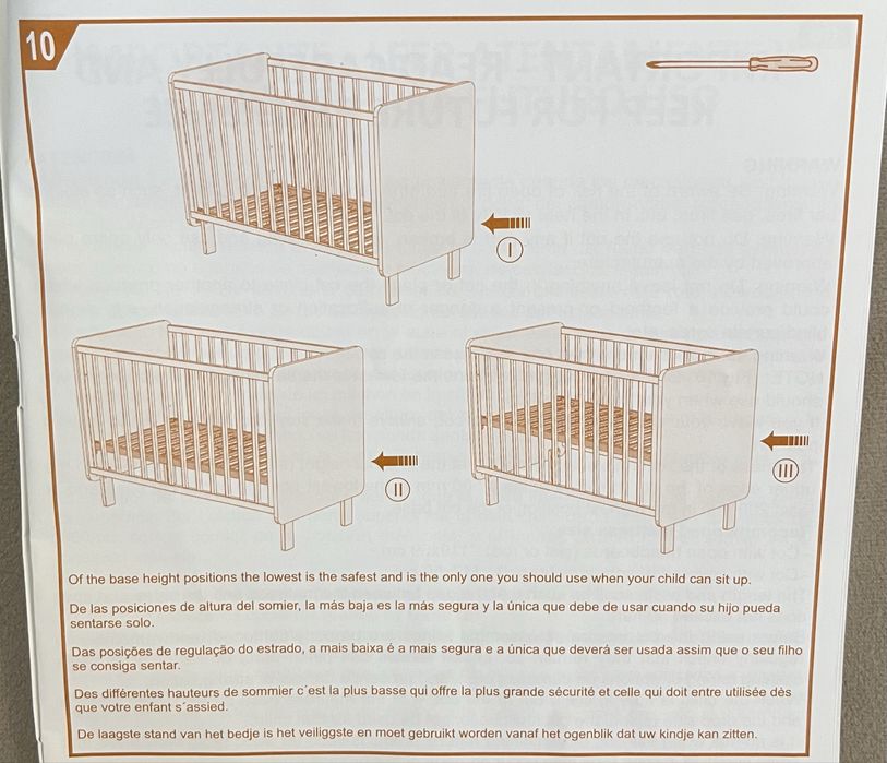 Cama grades bebé - branco mate