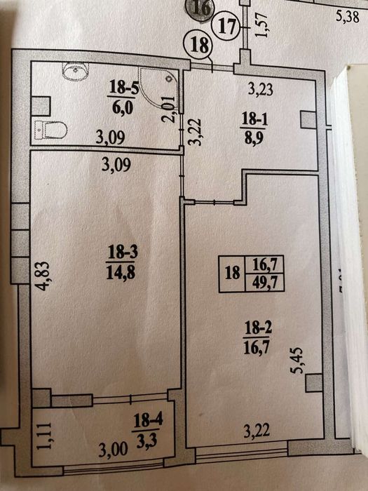Продам 1 кім.квартиру в центрі міста