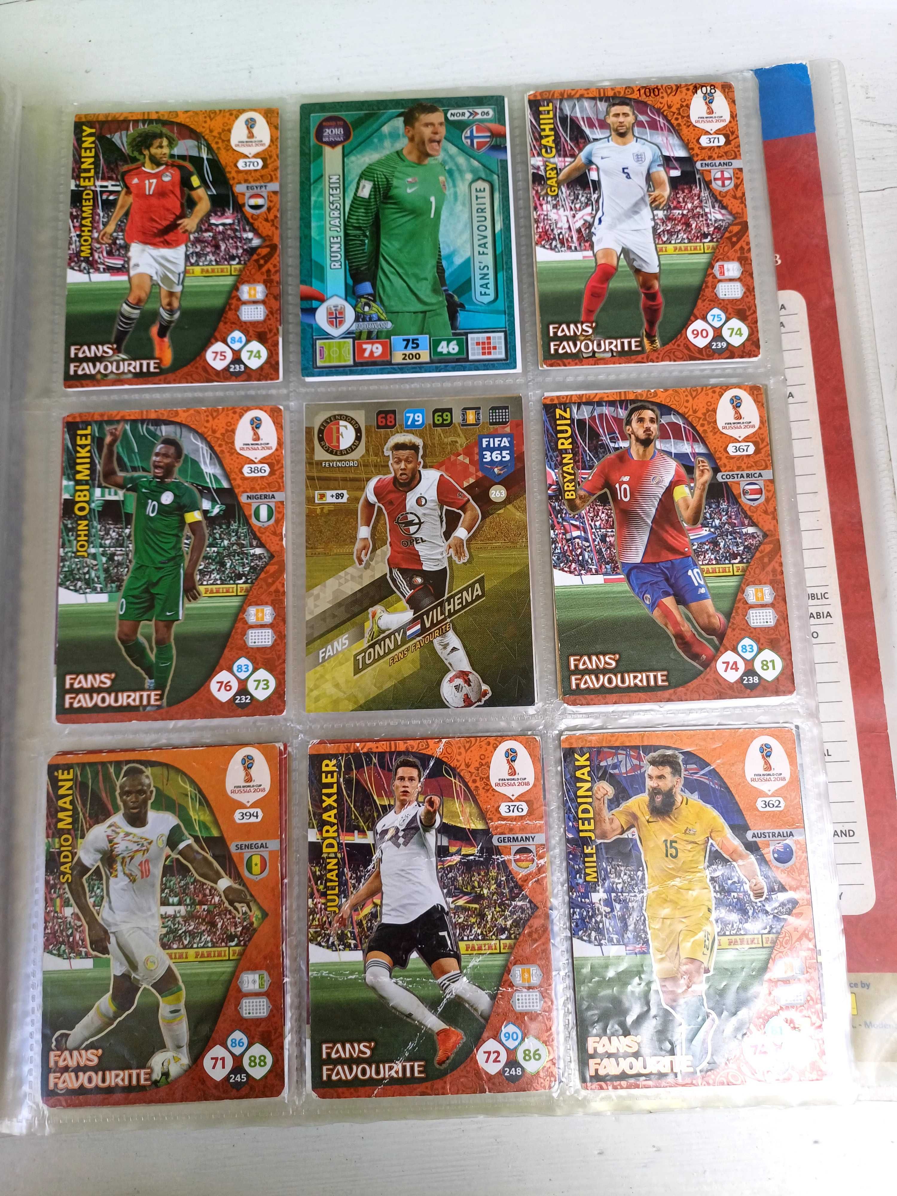 Karty piłkarskie fifa 2018 rzadkie karty cały album