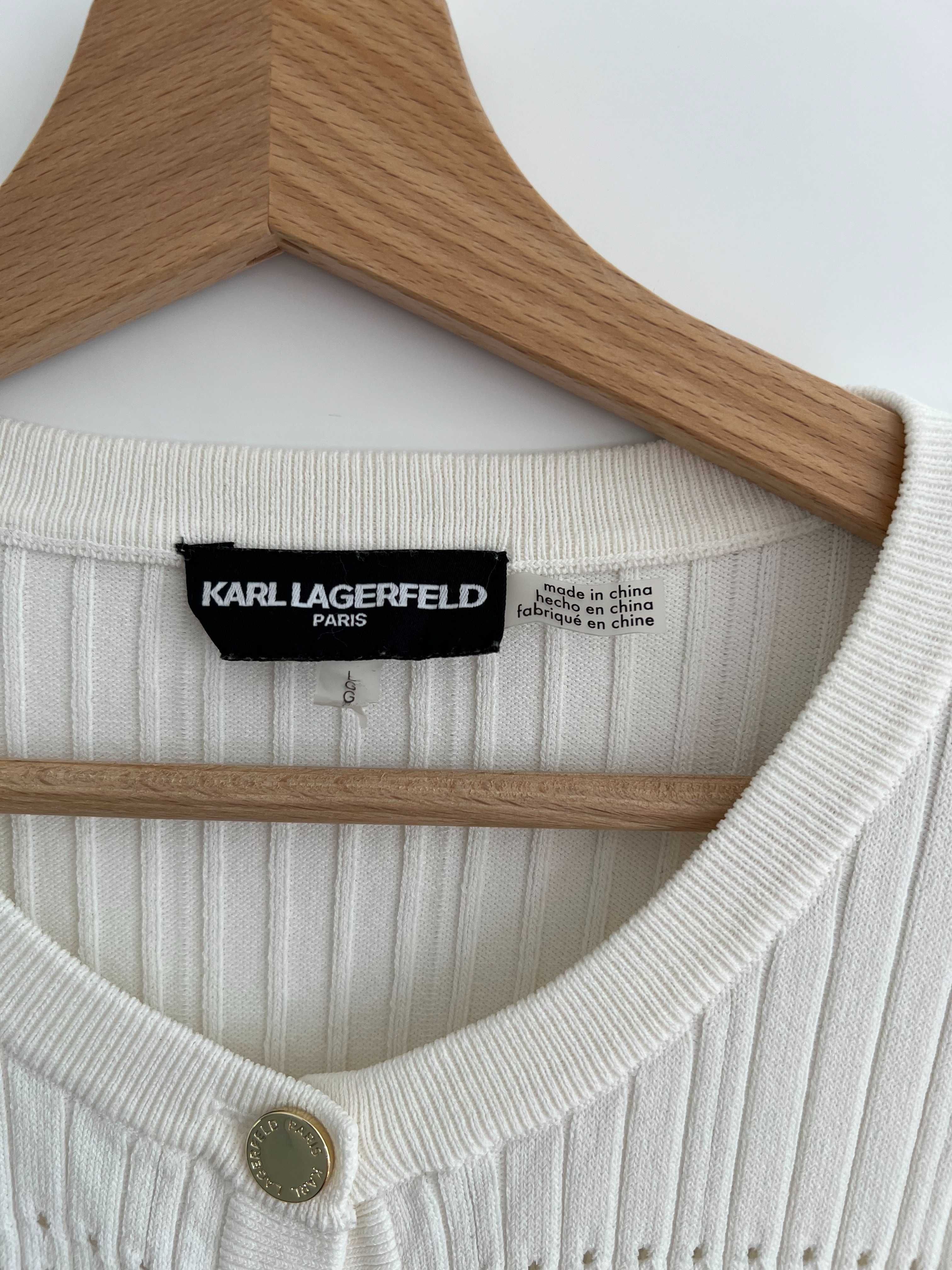 Karl Lagerfeld L Karl Lagerfeld sweter  jesienny rozpinany premium