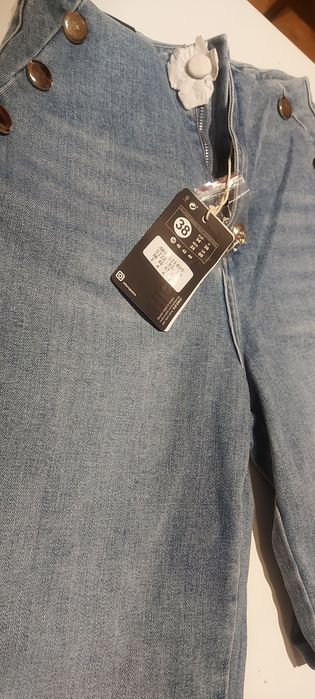 Kuloty jeansowe AD'ORO spodnie szerokie nogawki nowe z metkami