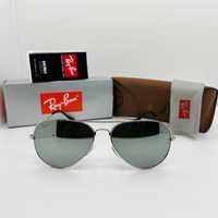 Солнцезащитные очки Ray Ban Aviator 3026 Silver-Mirrored 62мм стекло