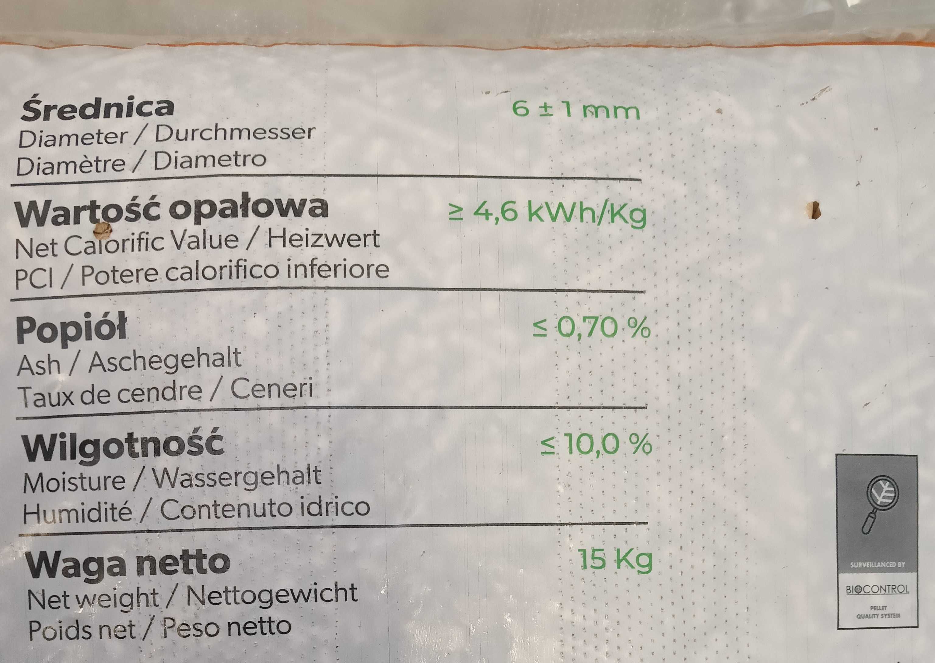 Pellet pelet drzewny dębowy, sosnowy