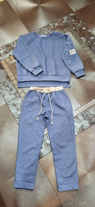 Dres damski komplet niebieski masełko włoski uni