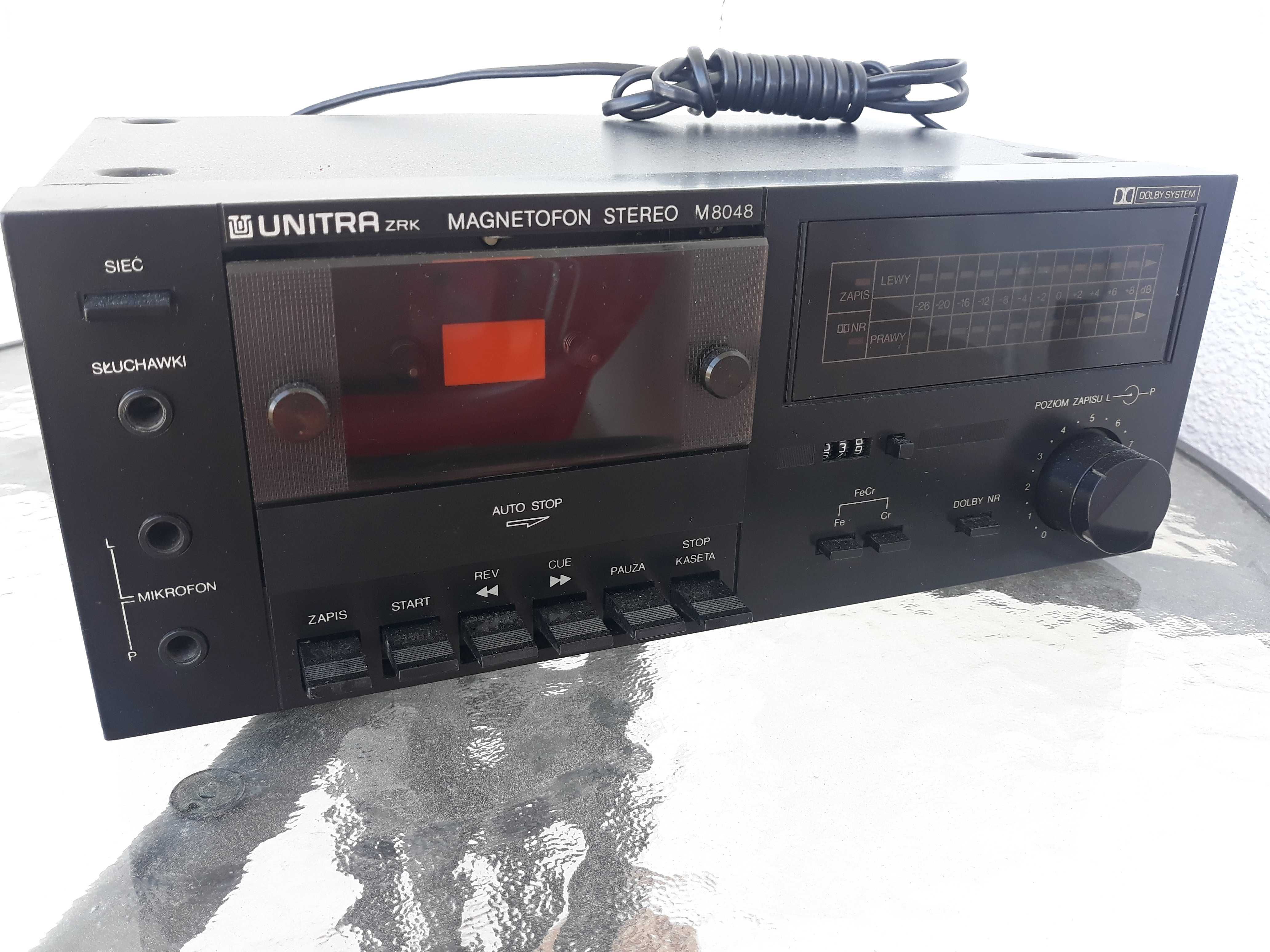 m 8048 magnetofon unitra deck stereo mini wieża