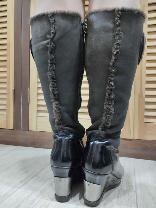 Шкіряні чоботи/черевики зимові жіночі