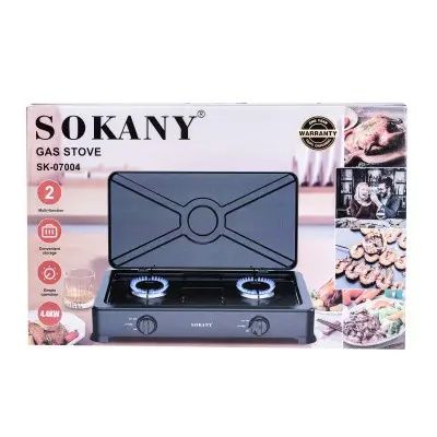 Настільна газова плита двоконфорочна SOKANY SK-07004 для балонного газ