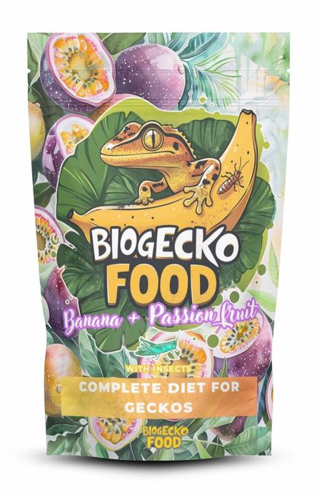 BioGecko Food Pokarm dla gekonów orzęsionych BANAN MARAKUJA OWADY 100g