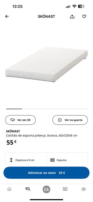 Berço branco - SUNDVIK + colchão