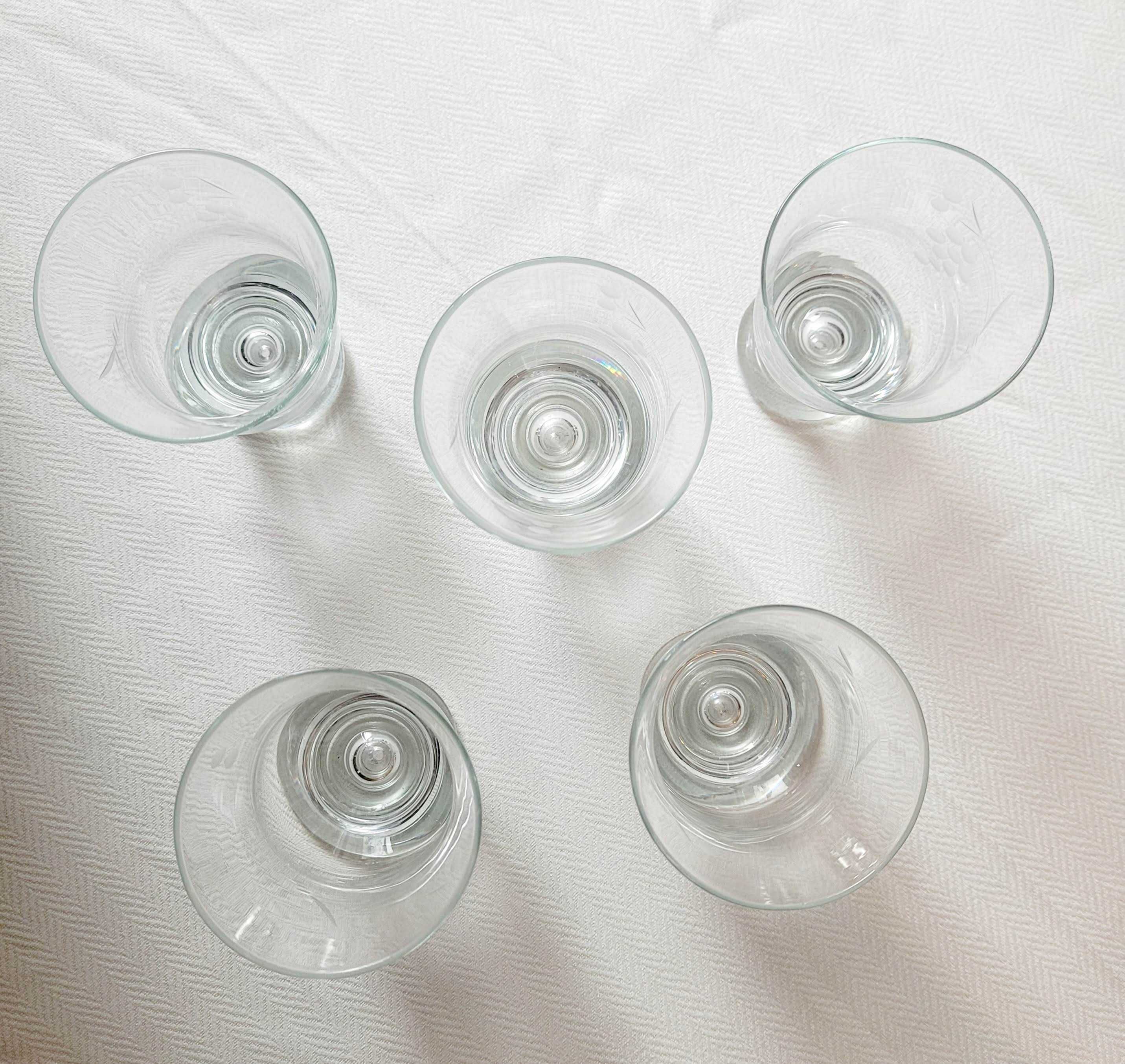 Szklanki - szlifowane szkło - 5 szklanek