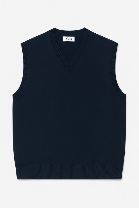Granatowa Kamizelka - ZARA