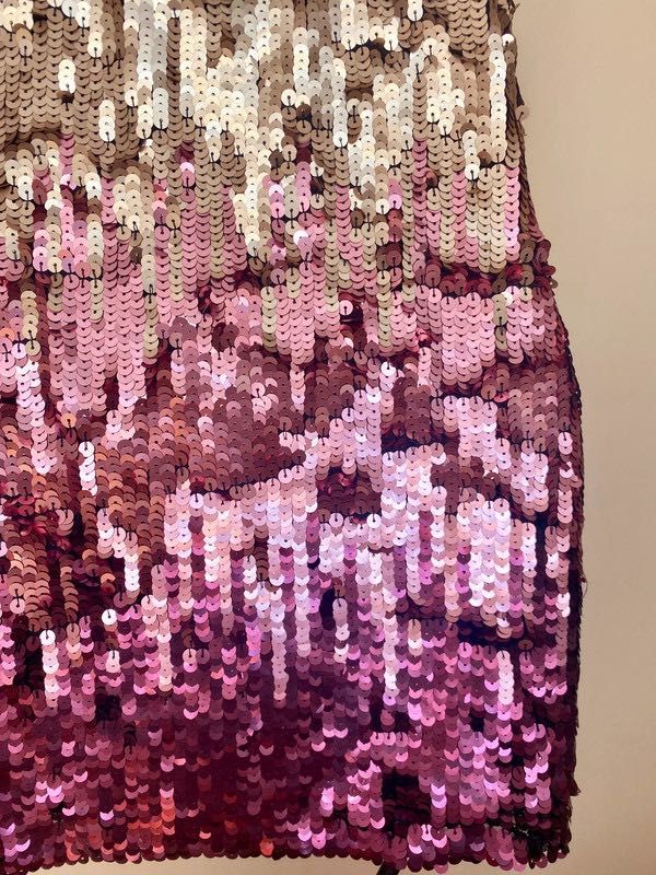 Na wesele/festiwal różowa cekinowa sukienka MINI ombre/glamour