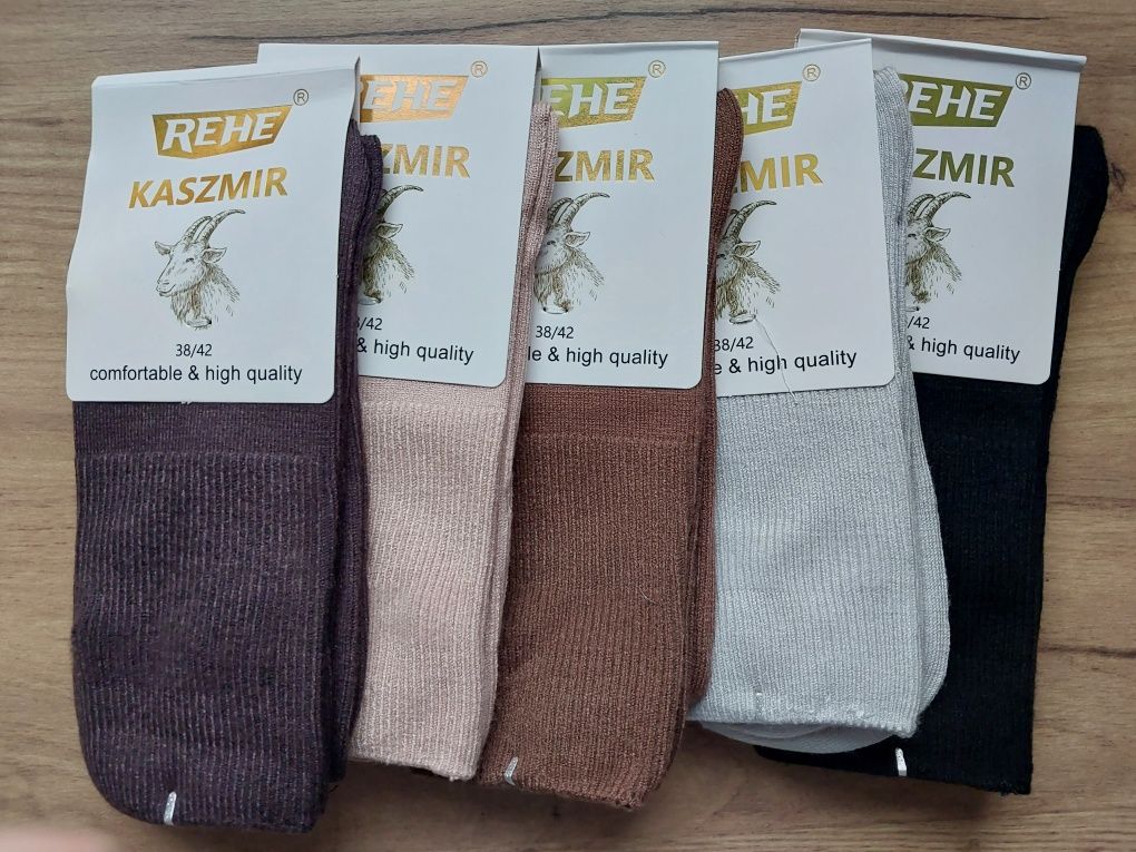 Skarpety damskie kaszmirowe 5 par 45 zł