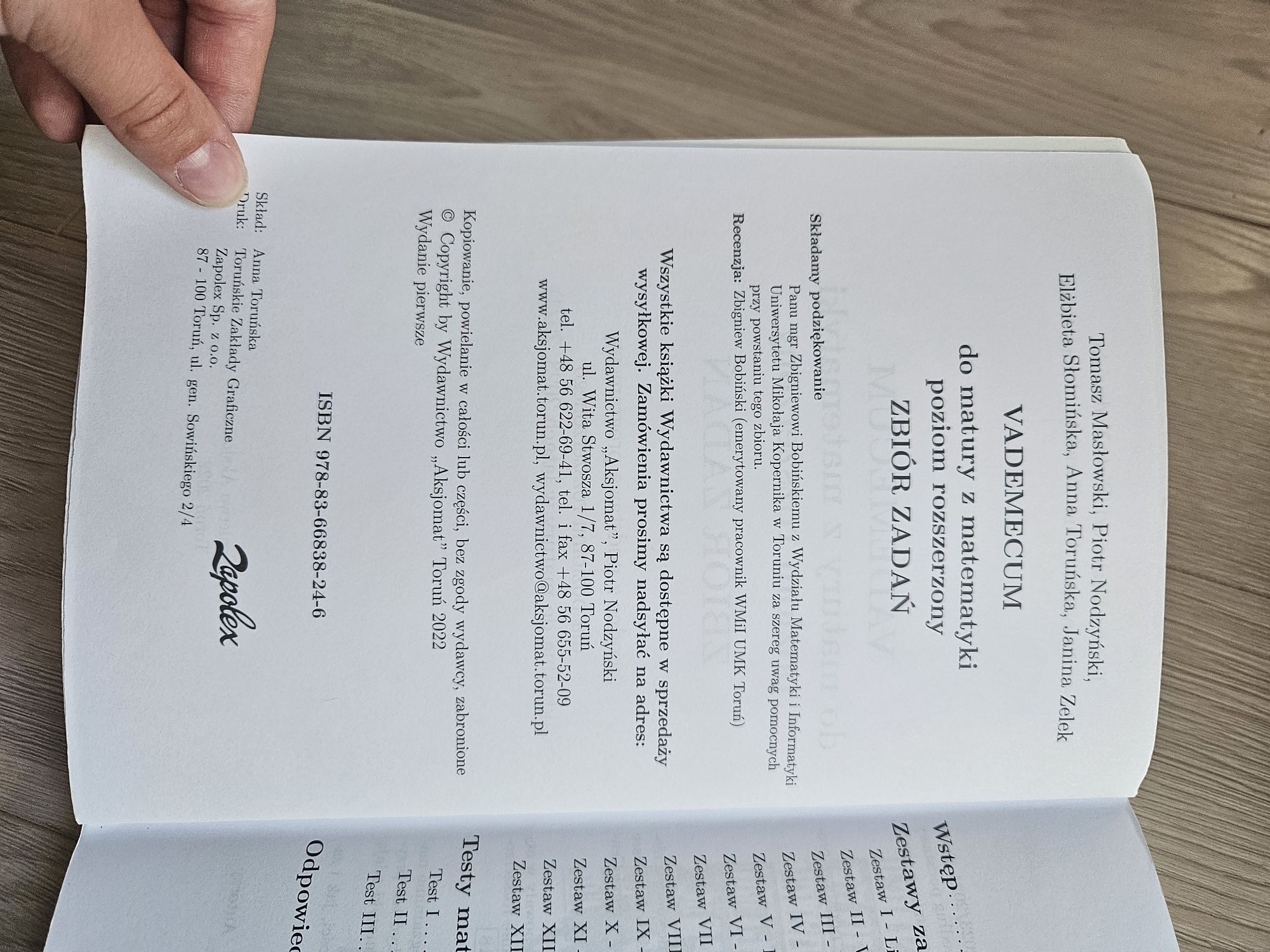 Vademecum maturalne, zbiór zadań, matematyka rozszerzona