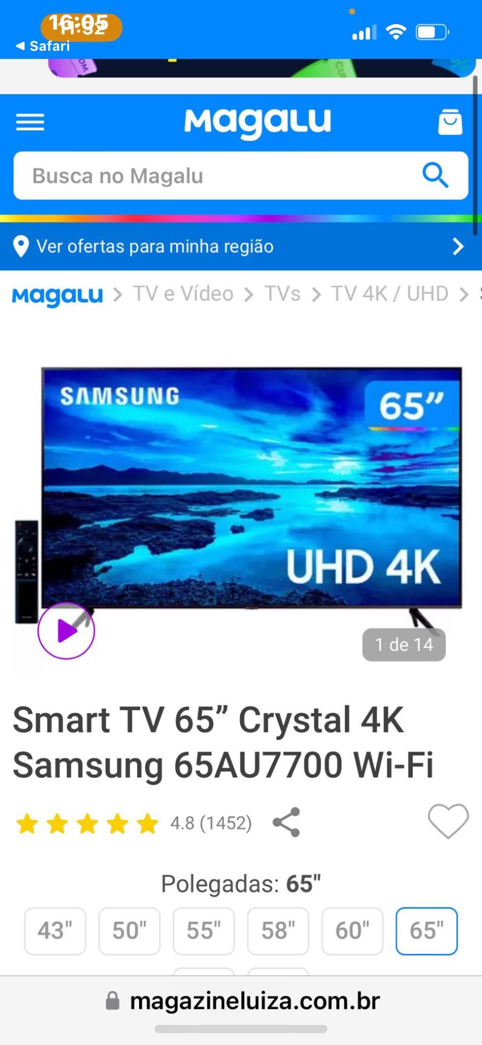 Tv Samsung 65 Polegadas