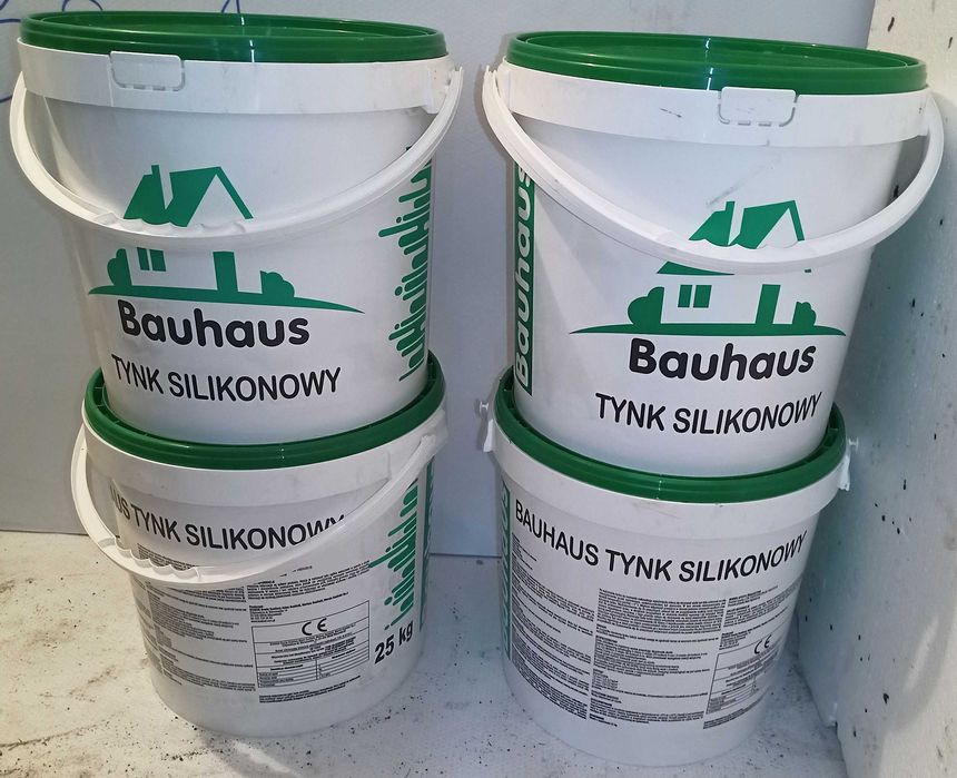 Bauhaus podkładowy grunt i tynk silikonowy baranek, zielony brązowy