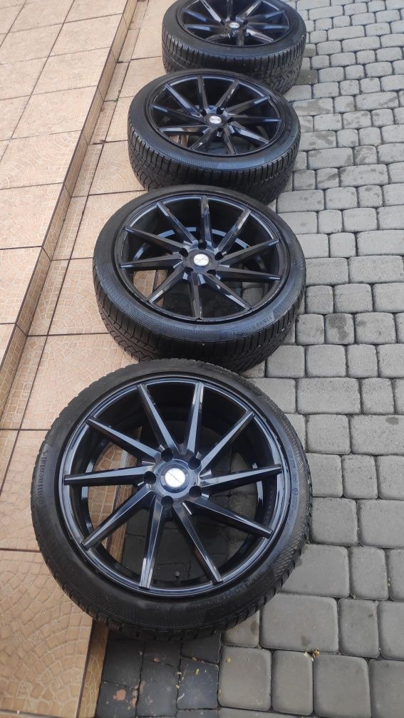Alufelgi Vossen 18" 5x112 z oponami zimowymi Continental