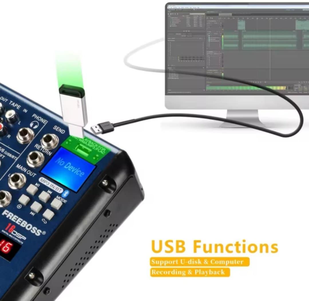 Mixer 4 kanały procesor 16 efektów bluetooth USB NOWY