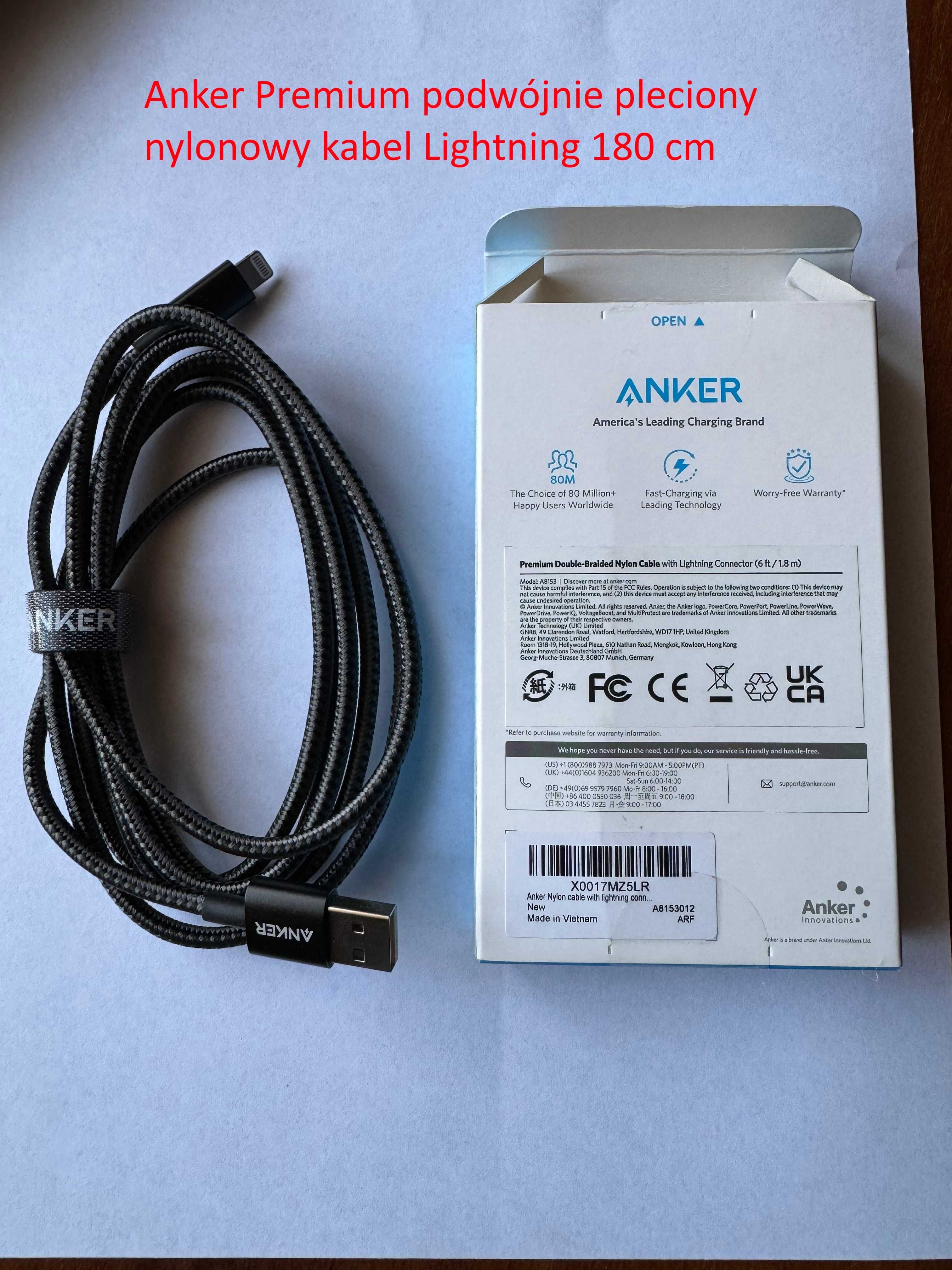 ANKER kabel lightning 1,8mtr, 3mtr Iphone, microUSB 0,9mtr