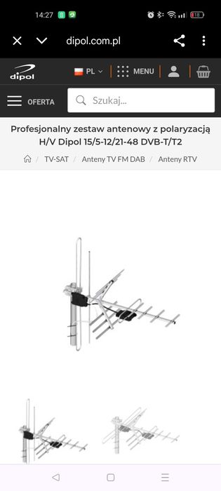 Antena telewizyjna DVB-T/T2 marki Dipol