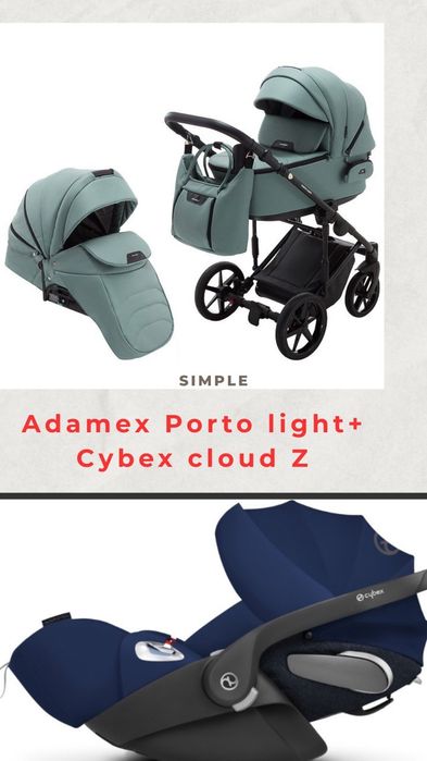 Cybex Cloud Z + Adamex Porto Light 3 в 1 возик дитячий + автокрісло