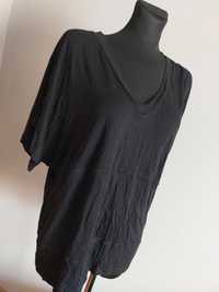 koszula bluzka tshirt czarny wiskoza l xl 2xl i narzutka