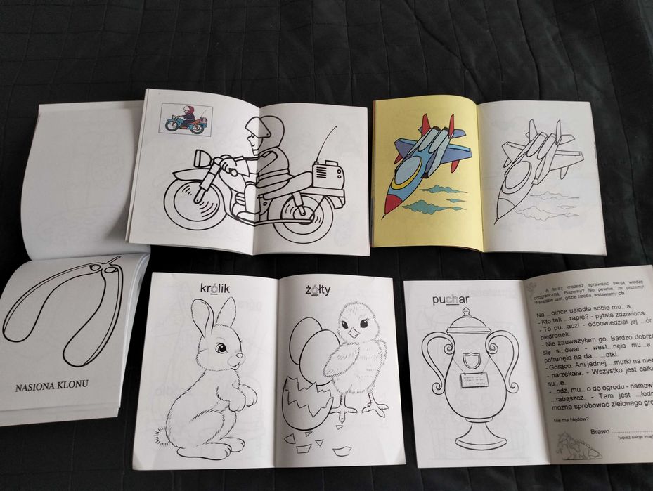 Kolorowanki, malowanki dla dzieci, 5 sztuk