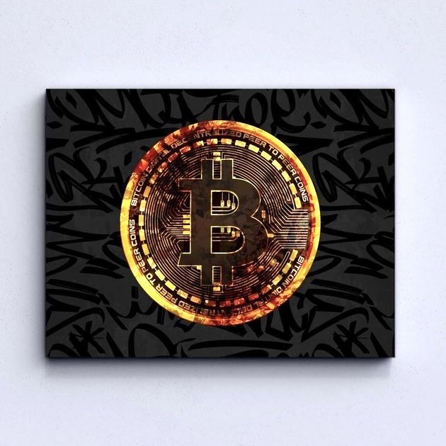 Картина интерьерная Биткоин Bitcoin