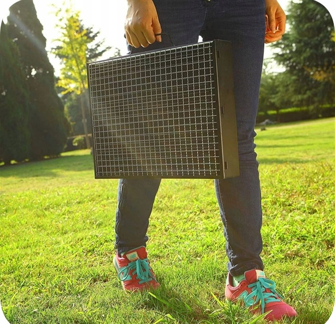 Mini grill węglowy turystyczny ogrodowy przenośny składany walizka
