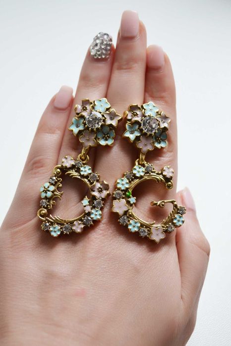 Роскошные серьги цветы DG Dolce & Gabbana