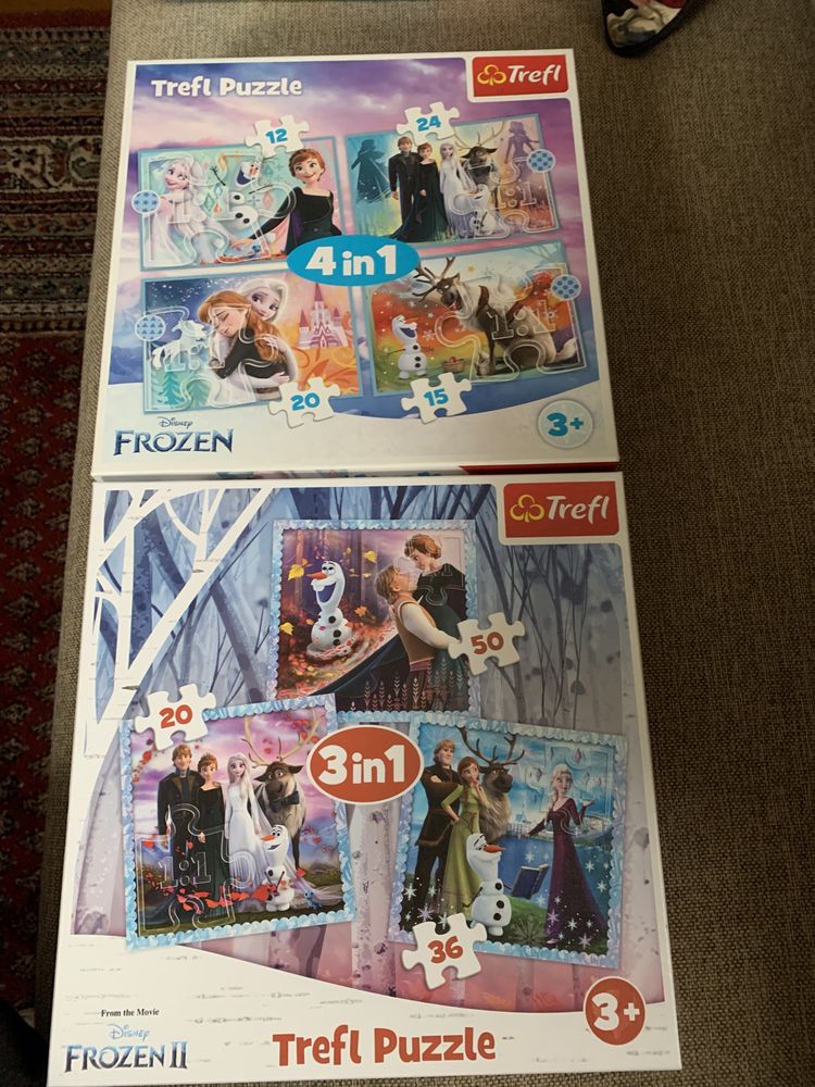 2 zestawy puzzli Frozen.