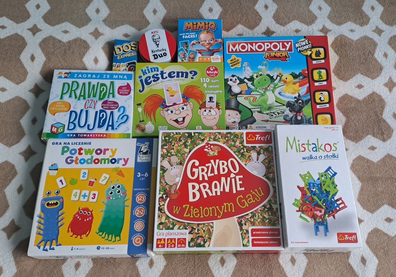 Gra planszowa karciana dla dzieci zestaw gratis Monopoly Grzybobranie