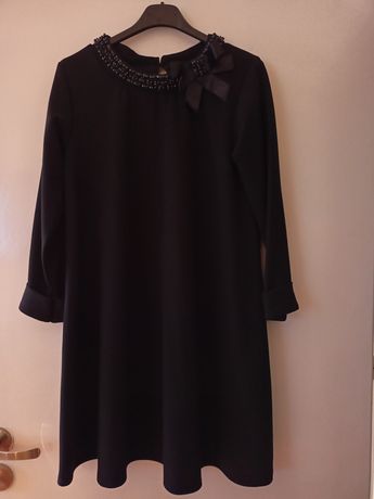 Czarna elegancka sukienka może być ciążowa r.S/M