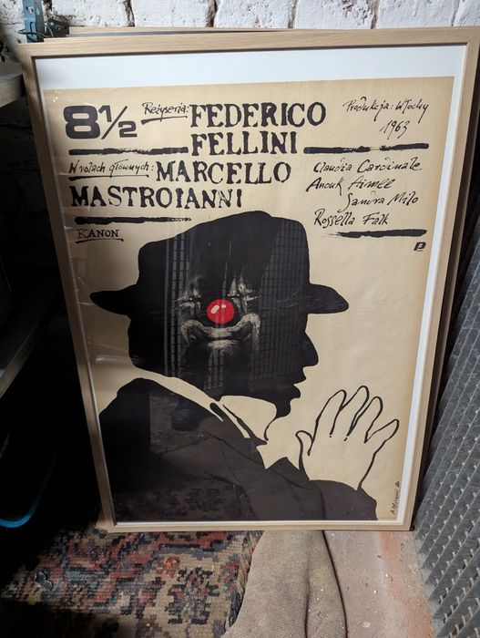 Fellini . Plakat. 8 i pół. Pągowski. 1988