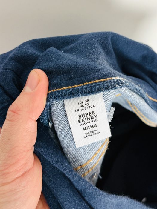 Jasnoniebieskie ciążowe jeansy slim M 38 H&M