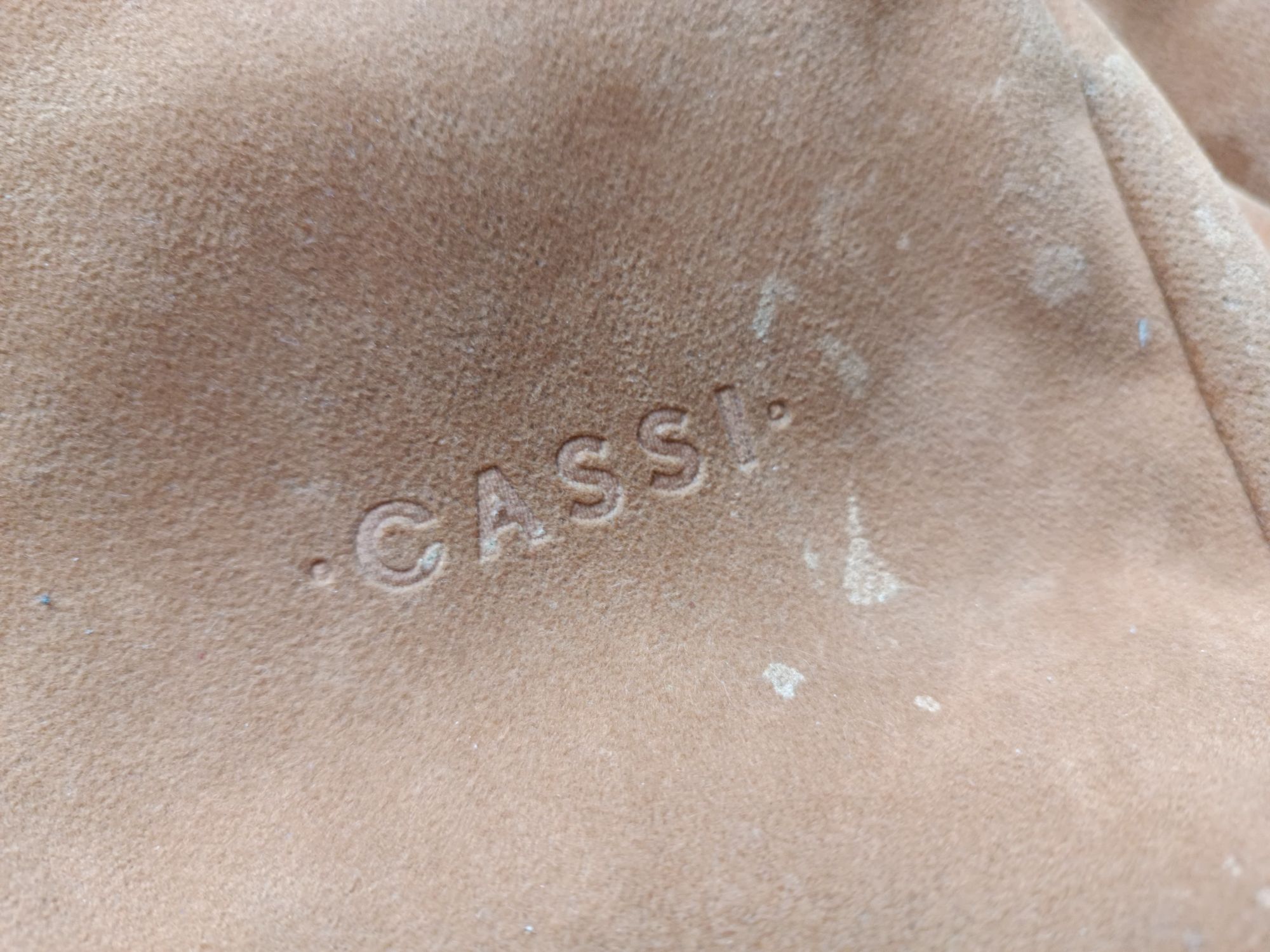 Torba Cassi brązowa camel karmelowa, chyba skóra/zamsz?