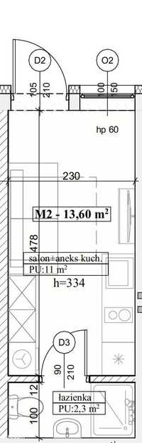 Kawalerki - os zalesie - 13,60 m2 -22,11 m2
