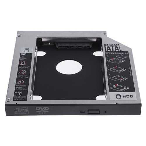 Caddy para disco SSD / SATA (Adapta a baía do DVD para levar um disco)