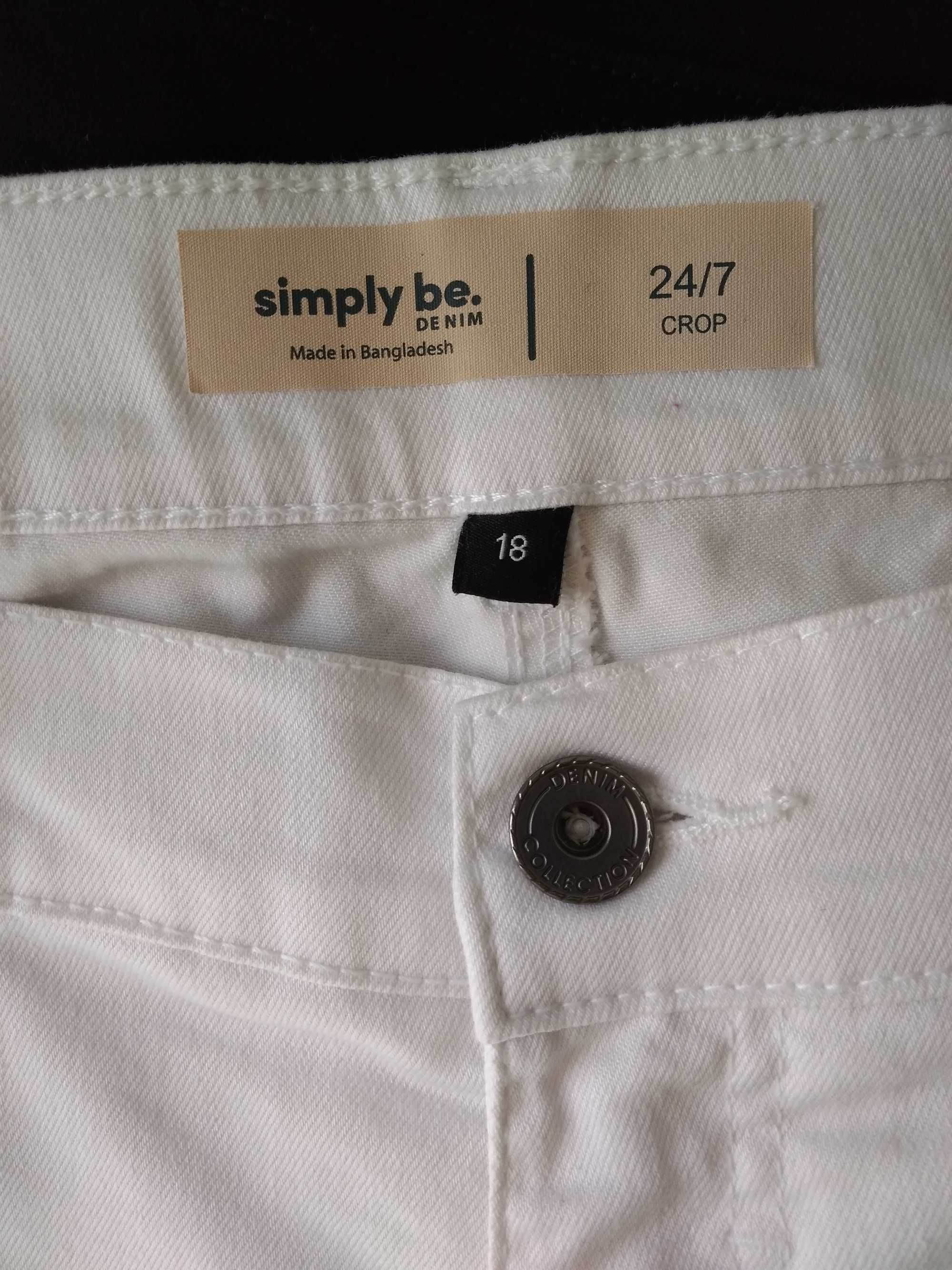 р 18 / 52-54 белые джинсовые капри бриджи стрейчевые батал большие