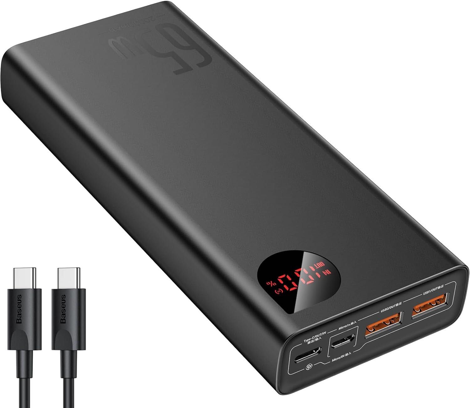 Павербанк Baseus Power Bank 65W 20000mAh чорний