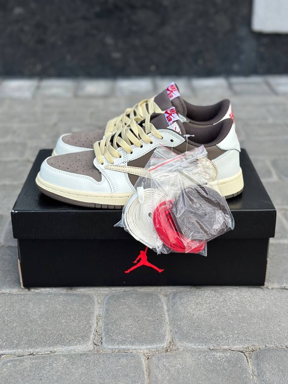 Nike Air Jordan 1 Low x Travis Scott 'Sail and Ridgerock' Mocha