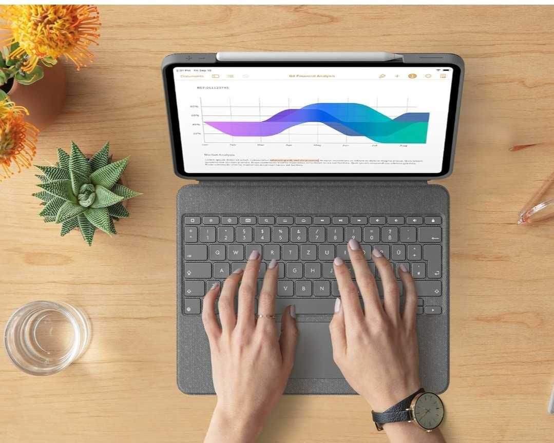 Klawiatura Logitech do iPad Pro 12.9 szara QWERTZ