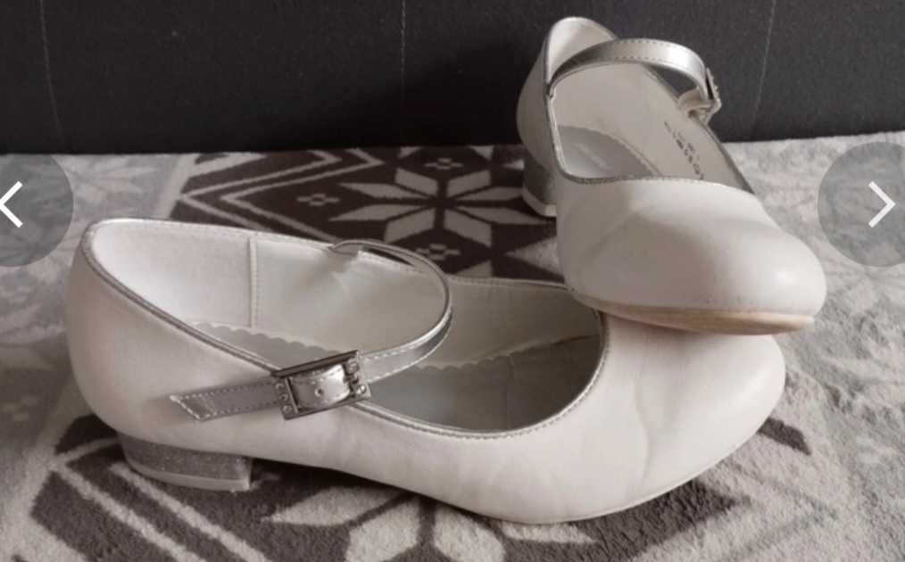 Buty komunijne na obcasie dla dziewczynki rozmiar 35