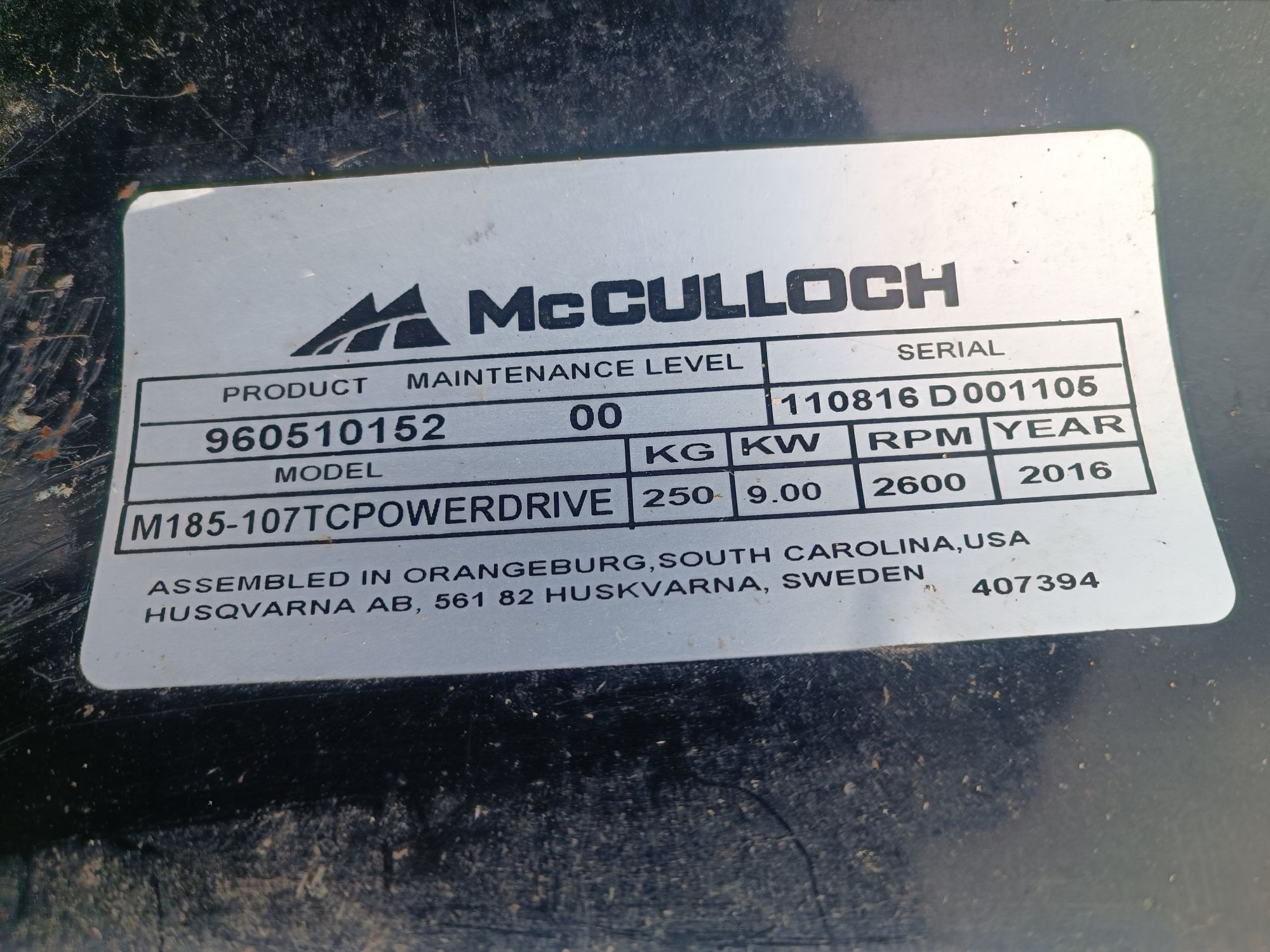 kosiarka traktorek maska mcculloch power drive przekładnia