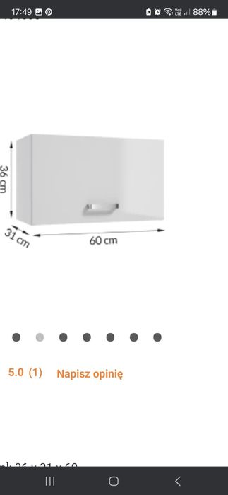 Szafka wisząca nad okap  60 cm biały lakier  połysk