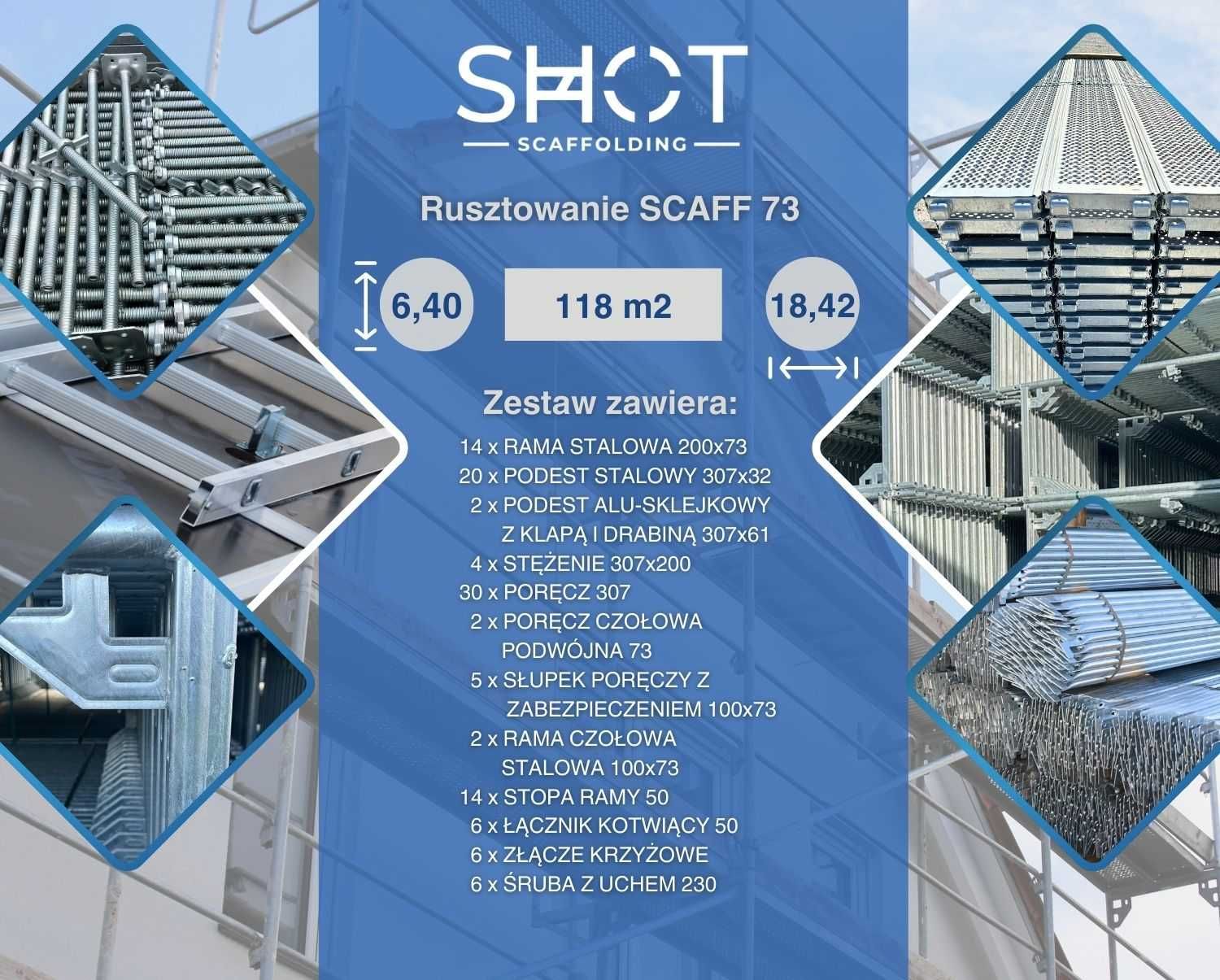 Rusztowanie elewacyjne do ociepleń ~118 m2 ~ Baumann nowe/używane