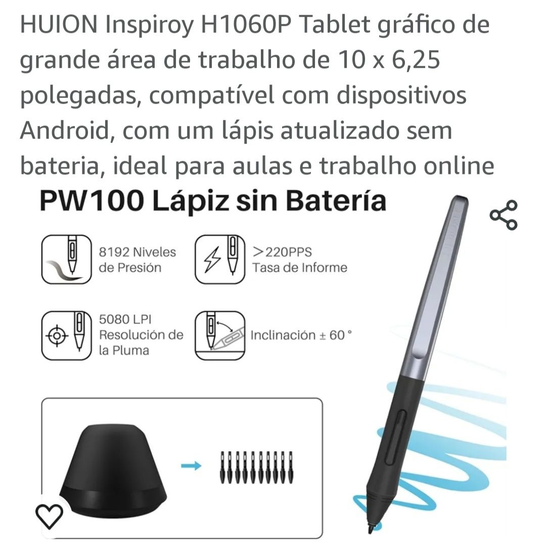Tablet gráfico profissional Huion