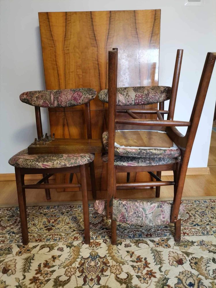 Meble, krzesła Radomsko, stolik i stół