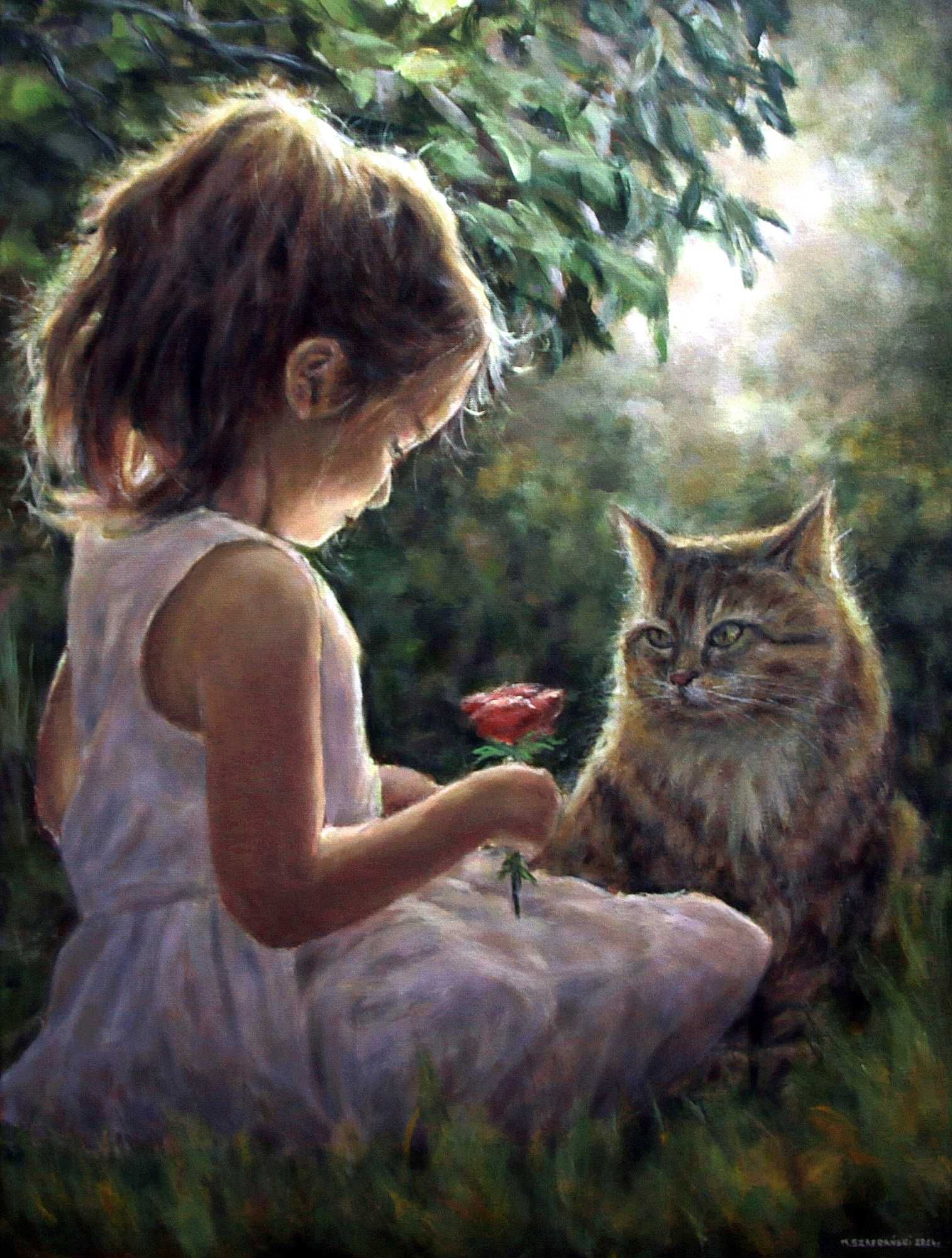 Obraz ręcznie malowany na płótnie, "Sekret róży" 45x60 cm.